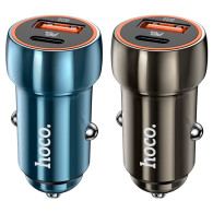 Адаптер автомобильный USB + Type-C 3А QC3.0 18W + PD20W Hoco Z46A