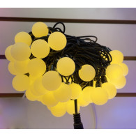 Уличная гирлянда "Шарики матовые" 100LED, 8м, тёпл.белая, чер.шнур