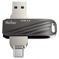 Флэш-диск Netac 128GB USB 3.0 US11 Dual (USB3.0 /Type C) черно-серебрист