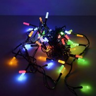 Гирлянда "Нить. Лучики" 60LED, мульти 4цв., 5м, т-зел.шнур Funray