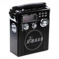 Радиоприемник Waxiba XB-1051URT (USB/SD/FM/акб/4*R20/фонарь) черный