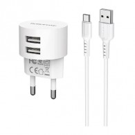 Адаптер сетевой с кабелем USB - Type-C 2.4A Borofone BA23A