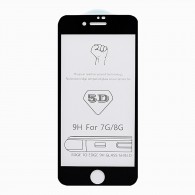 Защитное стекло 9D для iPhone 7\8\SE черное (тех.уп)