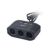 Разветвитель в авто на 3 устройства + USB + 2 Type-C, 120W, Olesson 2012