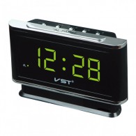 Часы настольные VST-721-2 т-зел. цифры (кабель на USB+2*ААА-на сохранение)