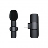 Микрофон беспроводной K9 с прищепкой для телефона, Type-C, черный (209935)
