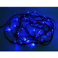 Уличная гирлянда "Нить" 100LED, 10m, синяя, мерц.хол.бел, чер.шнур, соед