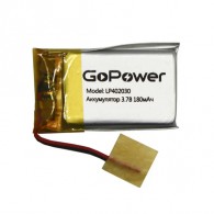 Аккумулятор GoPower li-pol 3.7V 180mAh (40*20*30) литий-полимер PK1/10