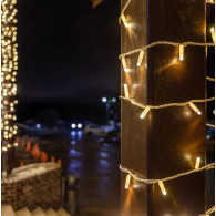 Уличная гирлянда "Нить" LED, 4,2м, тепл.белая, мерц.хол.бел, бел.шнур(утолщенный)
