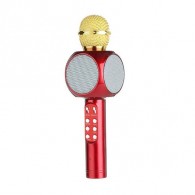 Микрофон со встр.колонкой для караоке (microSD, Bluetooth) WS-1816 красный