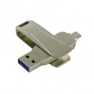 Флэш-диск Netac 64GB USB 3.0 U381 Dual (USB3.0+microUSB) серебристый