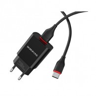 Адаптер сетевой с кабелем USB - Type-C 2.1A Borofone BA20A