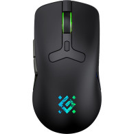 Мышь беспроводная Defender GM-142 Solas игровая, черная, 2.4ГГц+BT+провод., RGB, встр.АКБ, 52142