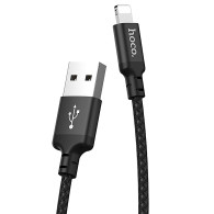 Кабель USB - lightning 1м Hoco X14 2А/10W, ткань, черный Кабель USB - lightning 1м Hoco X14 2А/10W, ткань, черный
