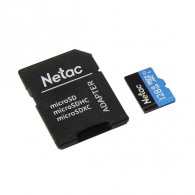 Карта памяти microSDHC Netac 128Gb P500 Class 10 UHS-1 90MB/s с адапт