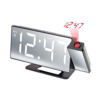 Часы настольные VST-896Y-6 бел.цифры, зеркал., проекция (USB+CR2032 на сохр)
