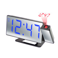 Часы настольные VST-896Y-5 син.цифры, зеркал., проекция (USB+CR2032 на сохр)