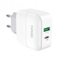 Адаптер 220V->Type-C (гнездо) 18W + USB QC 3.0 Fumiko CH08
