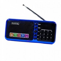Радиоприемник HN-S362LED (USB/microSD/акб BL-5C) синий Haoning