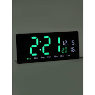 Часы настенные электронные JH3604 зел., 36*15см (дата,темп.,нед.,буд.,220V+2032)