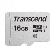 Карта памяти microSDHC Transcend 16GB 300S UHS-1 U1 с адаптером