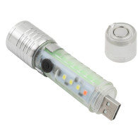 Фонарь аккум.ручной 2W+COB (USB) прозр. цвет., карт. упак. (BL-CB-023)