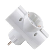 Разветвитель на 3 розетки, с заземл., 16А, Jazzway AD-3G-R