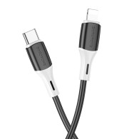 Кабель Type-C - lightning 1м Borofone BX79  3A PD20W, силикон, черный