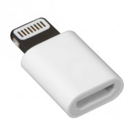 Переходник microUSB - lightning (гн/шт) белый Mega