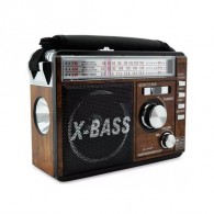 Радиоприемник XB-210 (USB/SD/FM/220V/2*R20) коричневый Waxiba