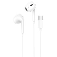 Гарнитура Hoco M101 Max Crystal (вкладыши) разъем Type-C, белая (iP15)