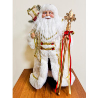 Фигура новогодняя "Дед Мороз" бел./золот., 46см