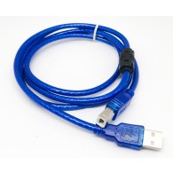 Кабель USB 2.0 A->B 1,5м для принтера с фильтром, синий