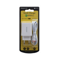 Адаптер сетевой с кабелем USB - Type-C 3A QC3.0 Borofone BA21A