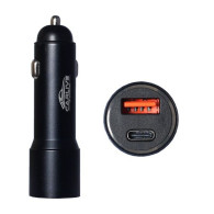 Адаптер автомобильный USB + Type-C 3A QC3.0 + PD20W, CR25 для русских авто