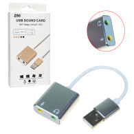 Переходник USB 2.0 - 2*3,5 джек (шт/гн-гн) (звуковая карта) Z50