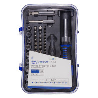 Отвертка с набором бит, 65 предм. Smartbuy (2 отв., 61 бит, 2 удлин.) SBT-PRO-SCBS-65P1
