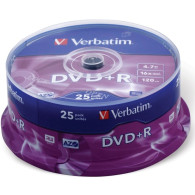 Диск DVD+R Verbatim 4.7Gb 16x Cake box - 25 /200 Диск DVD+R Verbatim 4.7Gb 16x Cake box - 25 /200