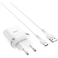 Адаптер сетевой с кабелем USB - Type-C 3A/18W QC3.0 Hoco C12Q, белый