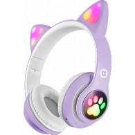 Гарнитура Bluetooth Defender B585 "CAT" LED (полноразм., microSD) сир. 63587