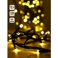 Уличная гирлянда "Нить" 120LED, тепл белый, зел.шнур 12м (DC-LD120-GL-E) соед