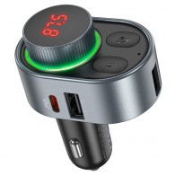 MP3 FM модулятор автомоб. Hoco E72 Alegria (Bluetooth, 2*USB, PD, дисплей)