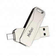 Флэш-диск Netac 128GB USB 3.0 U782С Dual (USB 3.0/3.1+TypeC) серебристый