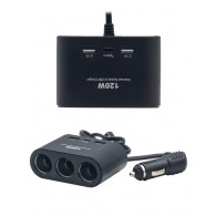 Разветвитель в авто на 3 устройства +2USB +Type-C (1.2A) Olesson 1653