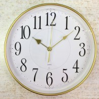 Часы настенные Бюрократ R76P D29см белый циферблат, золотой корпус