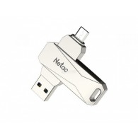 Флэш-диск Netac 128GB USB 3.0 U381 Dual (USB3.0+microUSB) серебристый