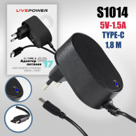 Блок питания Live Power  5V 1.5A (Type-C) SP17 черный, для станции Яндекс