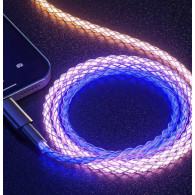Кабель USB - Type-C Hoco U112 1м 3А ПВХ светящийся
